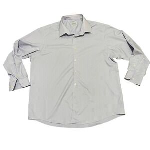 J.M.Haggar Mens Classic Fit Dress Shirt Lavender Check Button Down 17-17.5 32 33